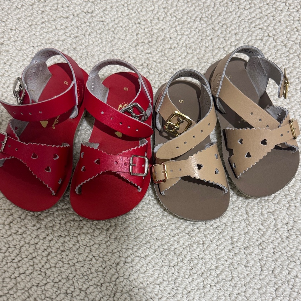 Sun-San Red and Tan Kids Sandals